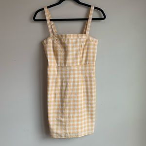 Yellow Plaid Mini Dress